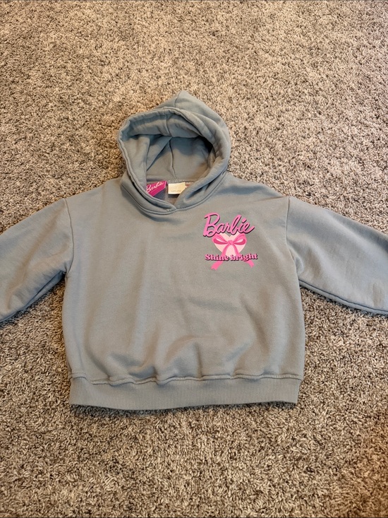 Zara Other - Zara Gray Hoodie with Pink Barbie Logo